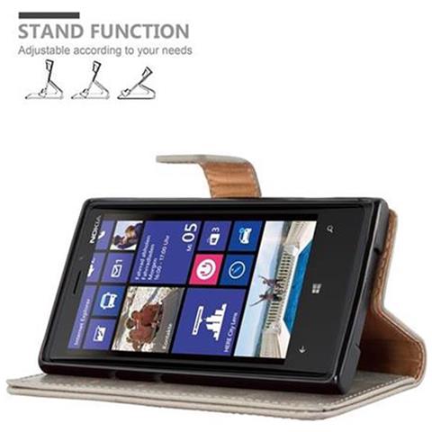 Custodia Compatibile Con Nokia Lumia 920 In Marrone Cappuccino - Coperchio Protettiva Con Chiusura Magnetica, Funzione Stand E Tasca Per Le Carte - Foto 8