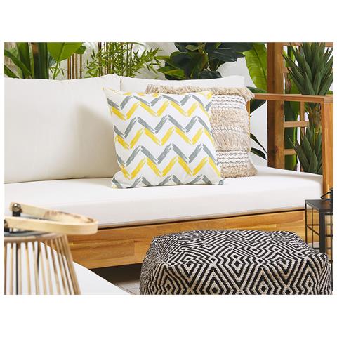 Set Di 2 Cuscini Da Esterno Motivo A Zig-zag Multicolore 45 X 45 Cm Affile - Foto 15