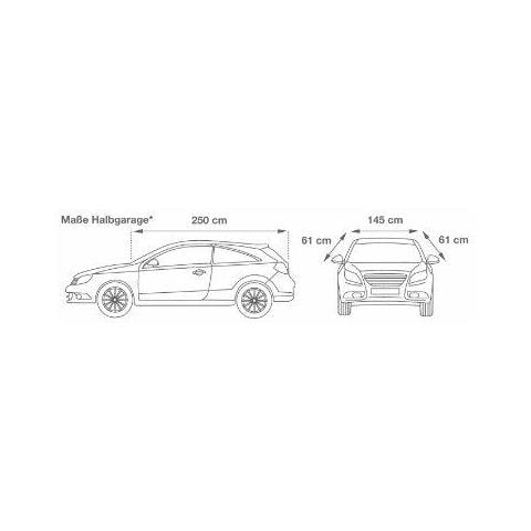 Copertura Mezza Auto New Generation Resistente Alle Intemperie Dimensione S Blu Poliestere Per La Vw Polo E Modelli Simili - Foto 2