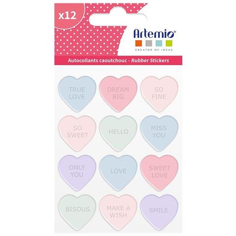 12 Adesivi In ? ? gomma A Cuore - Foto 1