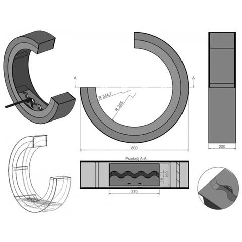 Erta C - Biocamino Da Pavimento Freestanding Colore Nero - Foto 2