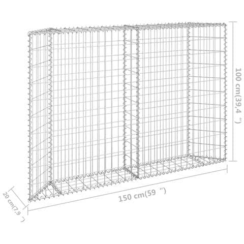 Gabbione Letto Rialzato Trapezio Acciaio Zincato 150x20x100 cm - Foto 2