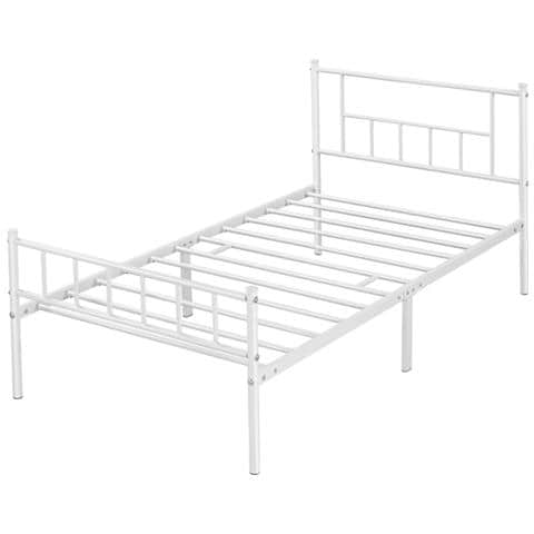 Letto matrimoniale in metallo 140 x 200 cm con testiera e rete a doghe in metallo | Leroy Merlin