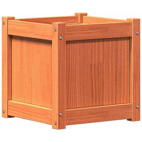 Fioriera Giardino Marrone Cera 40x40x40 Cm Legno Massello Pino - Foto 2