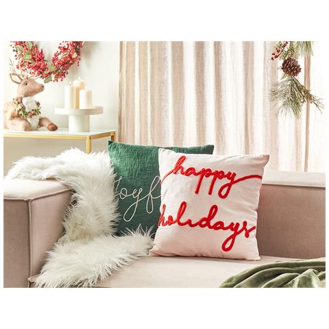 Cuscino Decorativo Exacum Cotone 45 X 45 Cm Tinta Unita Ricamato Bianco - Foto 1