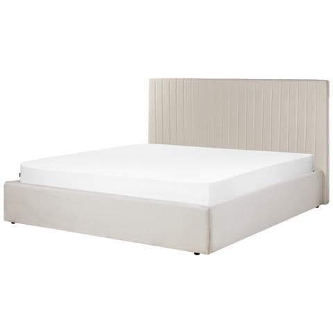 Letto Contenitore Tessuto Beige 180 X 200 Cm Vion - Foto 2