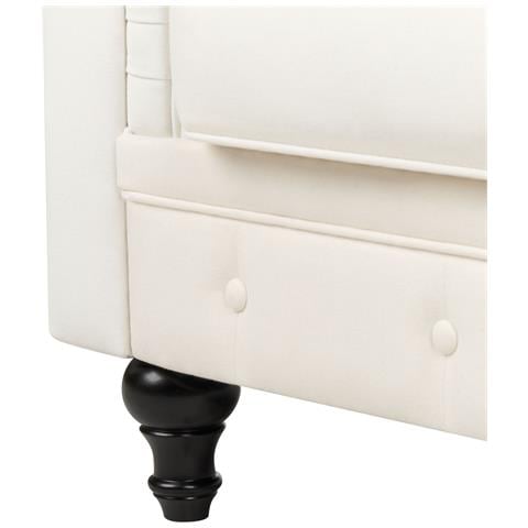 Poltrona Tessuto Bianco Sporco Chesterfield - Foto 7