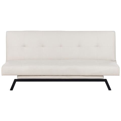 Divano Letto 3 Posti Leeds Tessuto Bianco - Foto 2