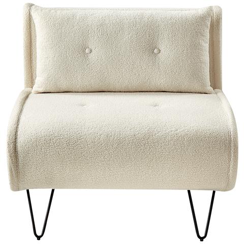 Divano Letto Singolo Vestfold Bouclé Bianco Sporco - Foto 7