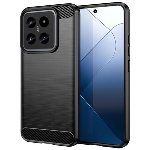 Custodia B-case Tpu Silicone Cover Case Per Xiaomi 14 Pro Carbon Metal Black - Foto 1