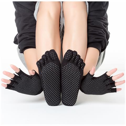 Calzini E Guanti Da Yoga Antiscivolo Black - Foto 1