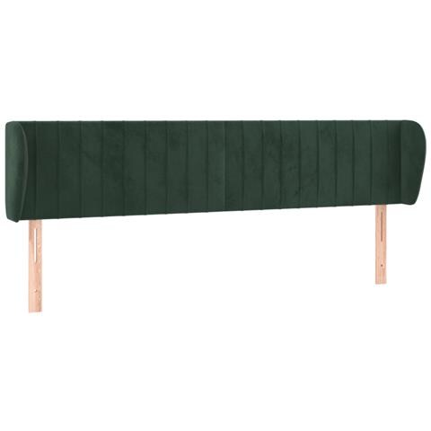 Testiera Ad Orecchio Verde Scuro 183x23x78/88 Cm In Velluto - Foto 2