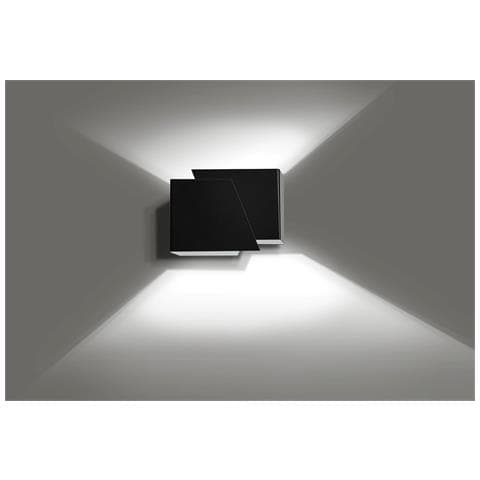 Applique Moderna 1 Luce Frost A Forma Geometrica In Acciaio Nero - Foto 1