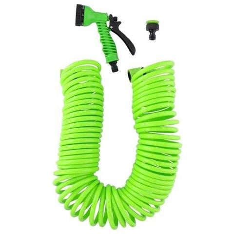 Tubo Estensibile da Giardino Terrazzo Pompa Spirale 15mt con pistola irrigazione - Foto 2