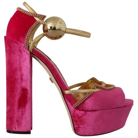 Scarpe Sandali Cinturino Alla Caviglia Cristallo Velluto Rosa - Eu3... - Foto 1