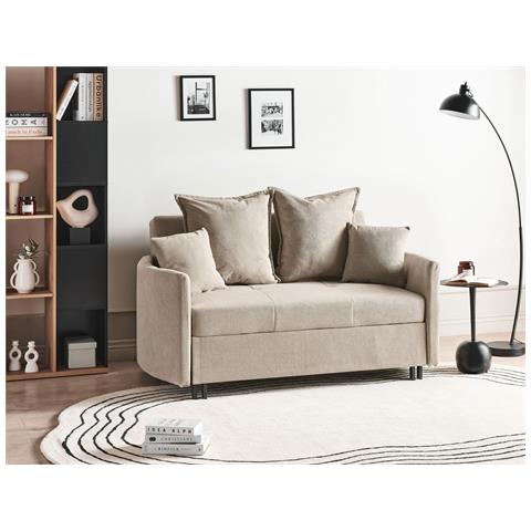 Divano Letto 2 Posti Hovin Tessuto Tortora - Foto 1