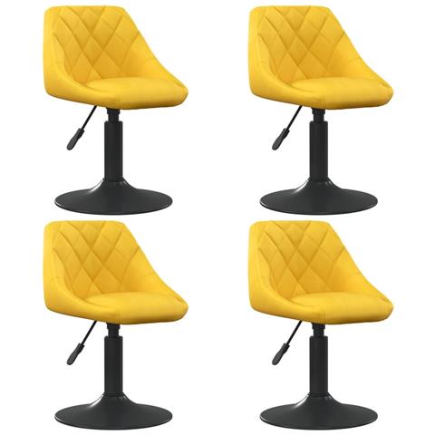 Sedie Da Pranzo Girevoli 4 Pz Giallo Senape In Velluto - Foto 1