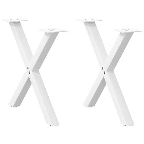 Gambe Tavolino Caffè A X 2 Pz Bianco 60x(42-43) Cm Acciaio - Foto 1