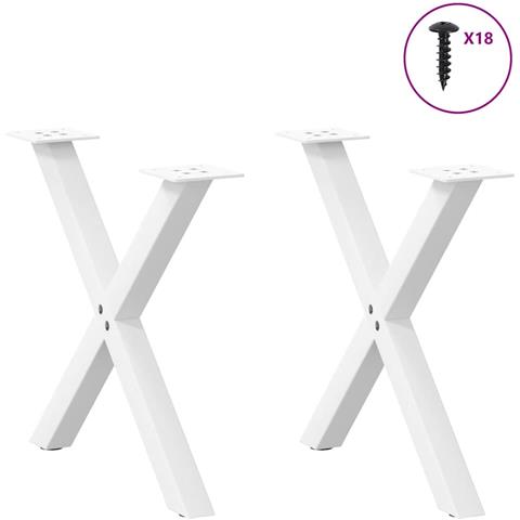 Gambe Tavolino Caffè A X 2 Pz Bianco 60x(42-43) Cm Acciaio - Foto 3