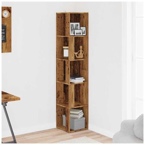 Mobile Angolare Legno Antico 33x33x165 Cm In Truciolato - Foto 3