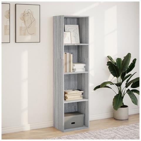 Libreria Grigio Sonoma 40x30x152 Cm In Legno Multistrato - Foto 3