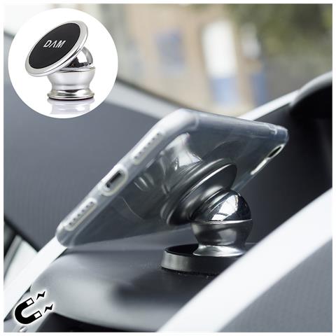 Supporto Magnetico In Metallo 360º 3x3x4 Cm. Color Argento - Foto 1