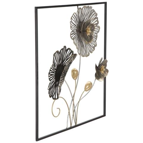 Decorazione In Metallo 3d Fiori 40 - Multicolore - Metallo - 50x5,5x50 Cm - Foto 2
