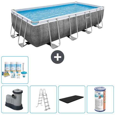 Piscina Fuori Terra - Rettangolo - 549x274x122 Cm - Grigio - Include Accessori Coordinati Cb29 - Foto 1