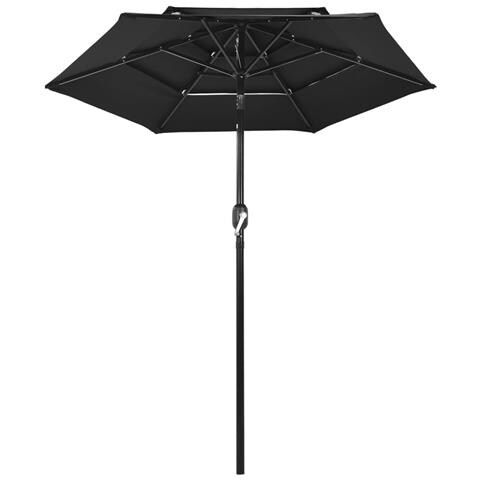 Lusso Casadino -  Ombrellone A Sbalzo 3 Livelli Palo Alluminio 2 M Nero - Foto 1