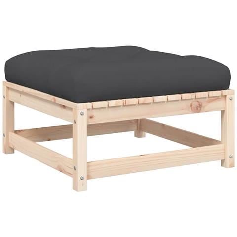 Poggiapiedi Da Giardino Con Cuscino In Legno Massello Di Pino - Foto 1