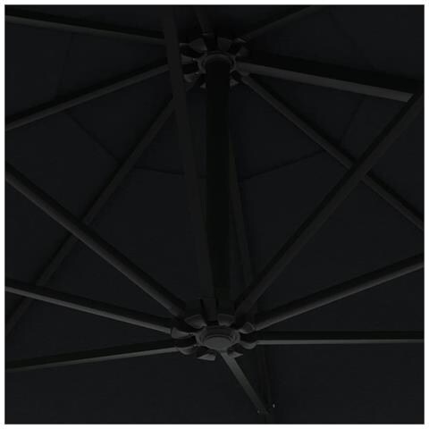 Ombrellone Da Giardino A Parete Con Led 300 Cm Nero - Foto 8