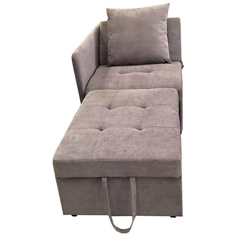 Divano Letto, Letto Imbottito 3 In 1 Con Schienale Regolabile, Grigio - Foto 4