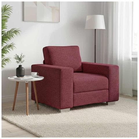 Poltrona  Rosso Vino 59 cm in Tessuto - Foto 2