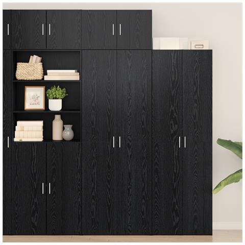 Mobile per Ripostiglio Rovere Nero 70x42,5x225 cm Legno Ingegnerizzato - Foto 2