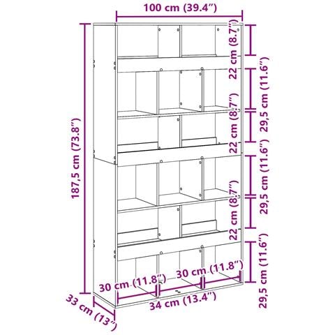 Supporto per Piante Legno Ingegnerizzato Nero 100x33x187,5 cm - Foto 9