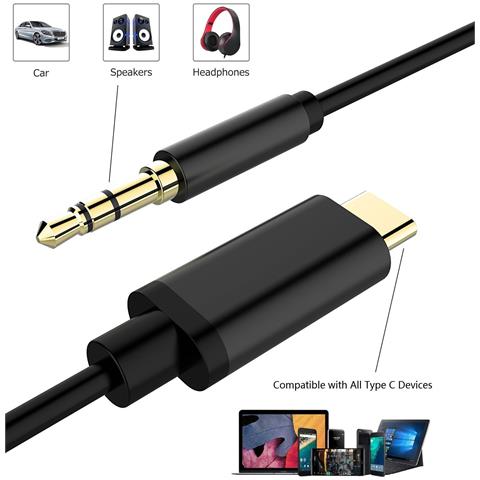 Cavo Audio Usb Type-c A 3.5mm Per Cuffie, Auto, Bluetooth - 1m / 2m 1m - Foto 2
