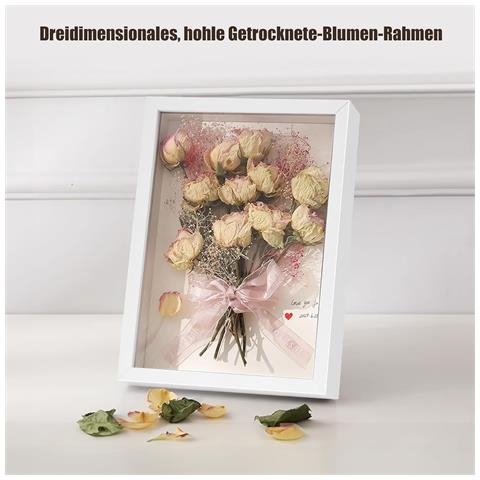 Cornice Portafoto Fluttuante Per Fiori Secchi - Scatola Ombra In Legno Per Composizioni Floreali Fai Da Te 10 Pollici - Foto 4