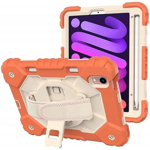 Custodia Per Ipad Mini 6 8,3” Con Supporto E Tracolla Arancione - Foto 4