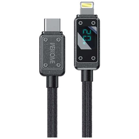 Cavo Usb-c Lightning 20w 1m Serie Vanguard Display Led Ultra Veloce, Nero - Foto 1