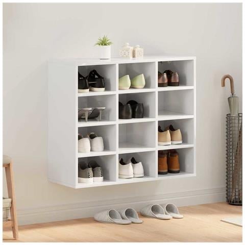 Scarpiera Bianco 77.5 x 30 x 67 cm Legno multistrato - Foto 2