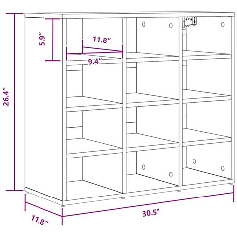 Scarpiera Bianco 77.5 x 30 x 67 cm Legno multistrato - Foto 9