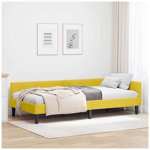 Struttura del letto ad angolo con testiera Giallo 90 x 200 cm - Foto 2