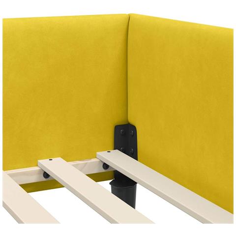 Struttura del letto ad angolo con testiera Giallo 90 x 200 cm - Foto 9