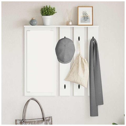 Appendiabiti a muro Bianco 84 x 10 x 80 cm Legno multistrato - Foto 2