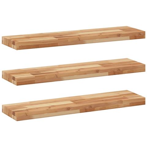 Mensole da Parete 3 pz 100x20x4 cm Legno Acacia Rifinito a Olio - Foto 1