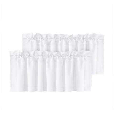 Set Di 2 Tende Oscuranti In Poliestere - Tende Corte Per Camera Da Letto, Soggiorno White - Foto 1