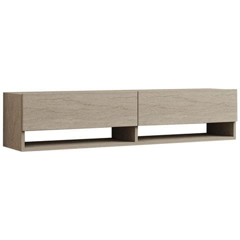 Sarty Porta Tv Sospeso Con Armadi E Mensole Effetto Travertino 140 Cm - Foto 5