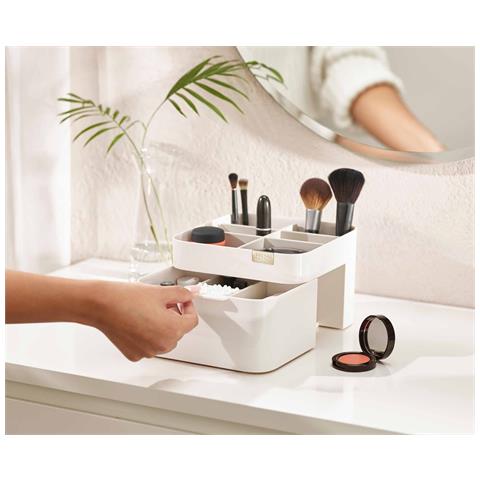 Viva Organizer Cosmetici Con Cassetto Scomparti Profondi E Poco Profondi Design Elegante 19.5 X 18.5 X 12 Cm Colore Shell - Foto 2