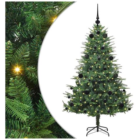 Albero di Natale artificiale preilluminato con set di palline - Foto 1