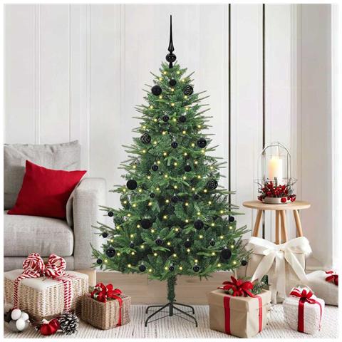 Albero di Natale artificiale preilluminato con set di palline - Foto 2